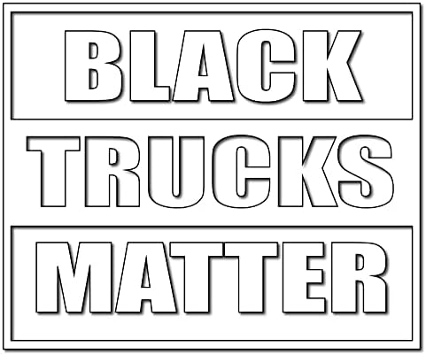 Caminhões pretos Matemamente o adesivo de decalque branco para carro, caminhão, computador, laptop, veículo do Patty