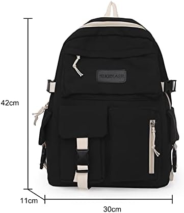 Backpack de tela simples de grande capacidade Hit Hit Color Laptop High School Bag Casual Travel Travel Portable Leisure Rucksack