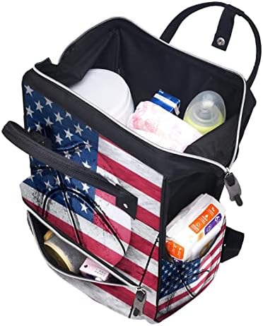 Mochila de viagem Guerotkr, bolsa de fraldas, bolsas de fraldas de mochila, padrão de basquete de bandeira americana retrô