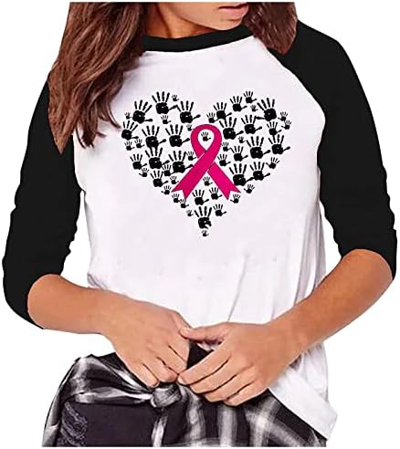 Esperança camisa de conscientização do câncer de mama para mulheres impressão rosa impressão de camisetas casuais blusas