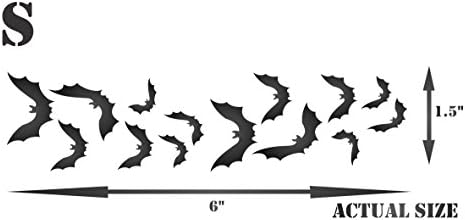 Estêncil de borda do morto de Halloween, 6 x 1,5 polegadas - Morcegos de Halloween de Scary Scareen Estêncil de fronteira para modelo de pintura