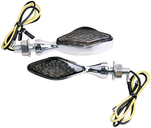 Motortogo Chrome Short Mini LED Turn Signal Lights Indicadores Blinkers compatíveis para 2003 Kawasaki KX85