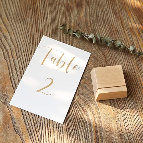 UNIQOOO GOLD FOIL Números para casamento | 4x6 Número de dupla face 1-25 e cartão de mesa, design de caligrafia | Sinal de