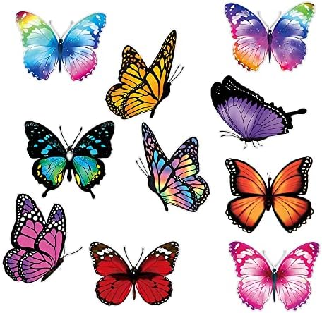 50 peças cortadas borboleta corta -a borboleta papel cortando decalques de parede de papel colorido com pontos de cola de 100 pcs