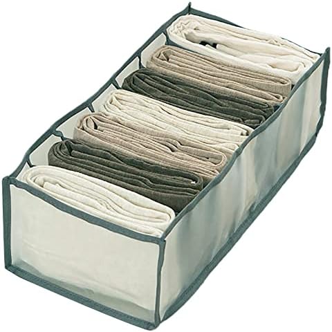 Caixa de armazenamento de divisor Koqwez33 Dividindo a caixa de jeans de jeans delicada para o quarto cinza a