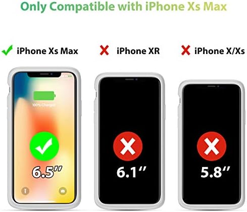 Omeetie iPhone XS Max Battery Caixa, estojo de carregamento recarregável de 5000mAh para iPhone XS Max, capa de carregador de proteção portátil compatível com iPhone XS Max