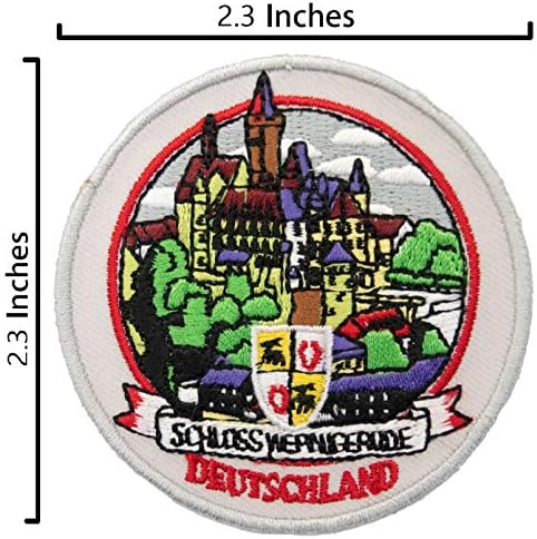 A -One -Schloss Wernigerode Crachá Patch 2 PCs + Deutschland Pino do emblema, pino de lapela da bandeira para sacolas roupas
