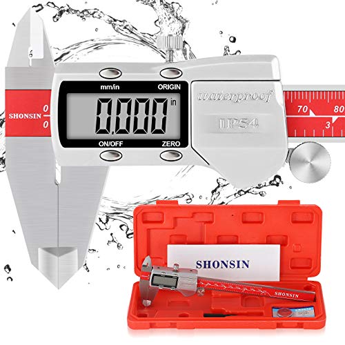 Shonsin Absolute Digital Paliper, Ferramenta de medição de pinça de 6 /150mm, resolução de 0,0005/0.01mm, IP54 IP54