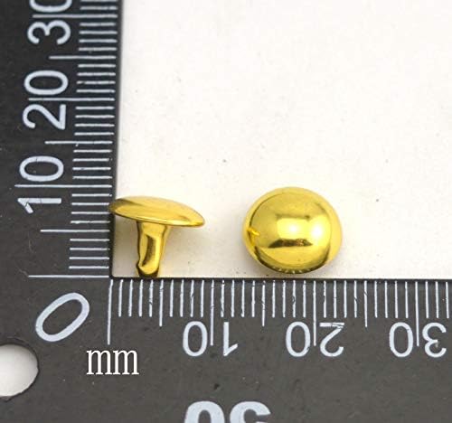 Wuuycoky Golden Double Cap cogumelo Rivet Metal Studs Cap 10mm e pacote de 8 mm de 200 conjuntos