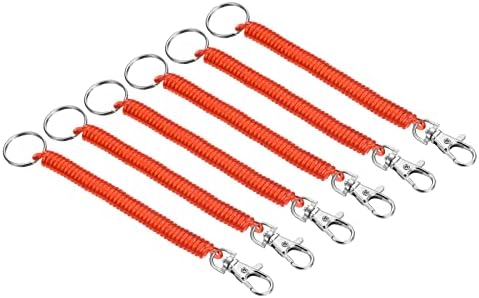 Patikil Spring Boble Keychain, cordão de cordão de pesca em espiral retrátil com fecho de metal e ferramenta de teclas para teclas