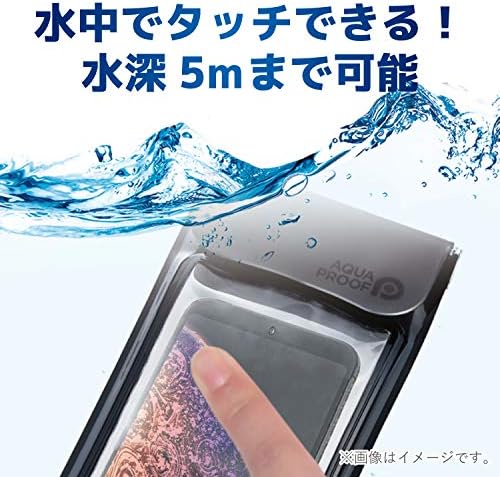 エレコム Elecom Smartphone à prova d'água e à prova de poeira, tocável subaquático, tamanho l, preto