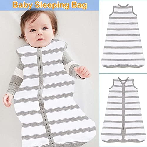 Synia Wrap Baby Zipper Swaddle Algody Algodão adormecido com listras vestíveis manta de flanela de cuidados com cuidados de bebê