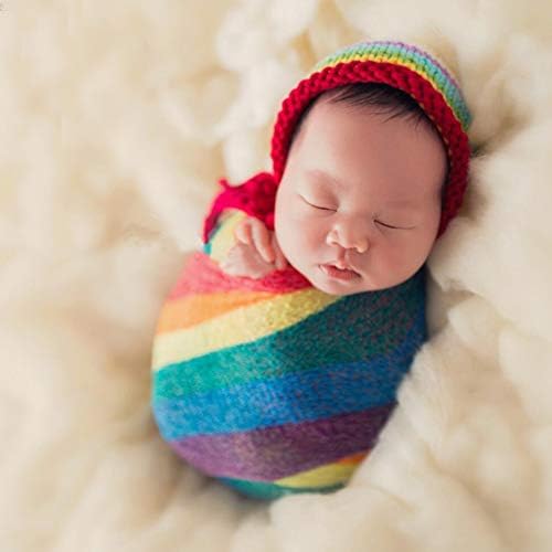 Toyandona 1 PCS Rainbow Baby Wraps para fotografia Blange flexível Long Ripple Wrap for Newatbn Baby Photography adereços