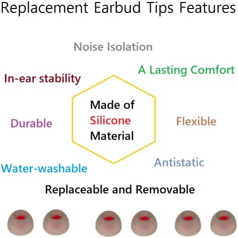 Cyadci Médio Silicone Ear ponta de reposição de fones de ouvido Os géis de orelha ajustados para orifício interno a partir de 4,5 mm - 5,5 mm fones de ouvido 9 pares