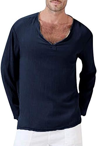 Xxbr de manga longa V camisetas de pescoço para homens, camisa hipaippie sólida de plata