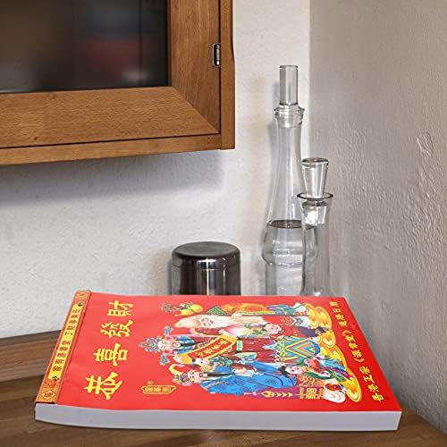 StoBok 4PCS2022 é página, páginas mensalmente estampadas e calendas, para decoração total de shui pendurada k que fortuna