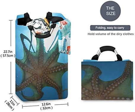 Yyzzh Octopus em Blue Ocean Brilhante Brilhante Sol Raios Marinha Animal Vida Sea Vida Grande Randa Bola de Cesta