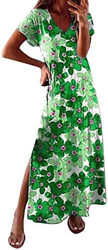 Mulheres Midi Long Treng Dress Bohemian Floral Impressão curta Vestidos de Maternidade Casual Casual de Manga Casual Discutora
