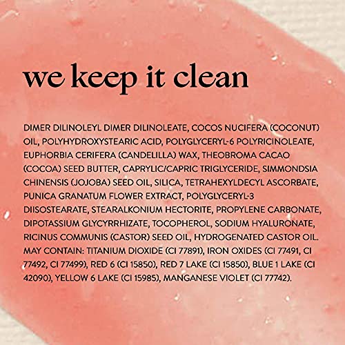 Gloss de lábios do Gloss-C da Beleza Honest, Rose Opal com óleo de coco + óleo de semente de jojoba | Certificado EWG + Dermatologista