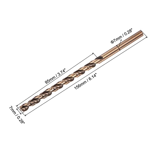 UXCELL M35 Alta velocidade de aço parabólico Frill Bit, diâmetro de perfuração de 7 mm de comprimento de 156 mm, hastes de aço cobalto