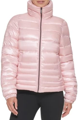 DKNY Women's Sport Packable Puffer Sorona Fill Jacket, Rosewater, X-Small
