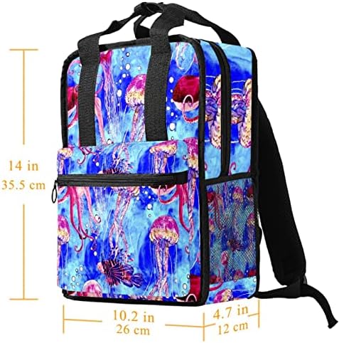 Mochila de viagem VBFOFBV, mochila de laptop para homens, mochila de moda, animal de água de polvo com água -viva