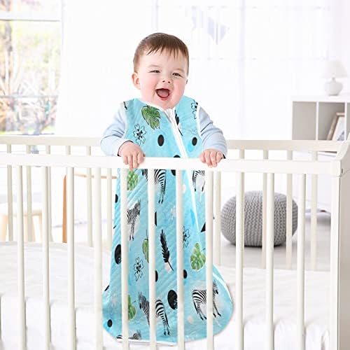 vvfelixl saco de sono para bebês recém-nascidos, folhas tropicais Zebras Baby vestível cobertor, saco de transição para bebês, traje de sono para criança 12-24 meses
