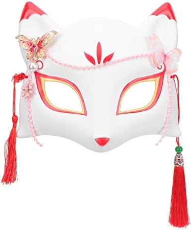 ABAODAM MENS DE decoração Kabuki Máscara Fox Half japonês Fantasia de estilo de cofre -resecories de partidos de cofreene