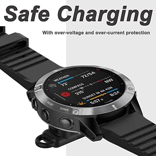 Miimall Compatível para Garmin Fenix ​​7 7S 7X Carregador para adaptador tipo C, Adaptador USB-C de Carregamento de Segurança portátil para relógio Garmin, Garmin Forerunner 955/255/255S, Garmin Instint 2/2s