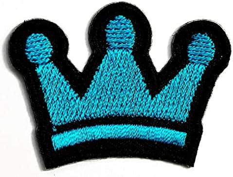 Kleenplus 3pcs. Mini Crown Blue King Patch Crafts Artes Reparo de costura Cartoon Ferro bordado em costura em manchas