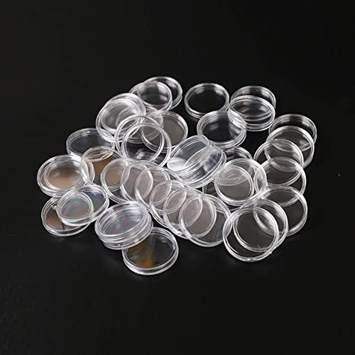 Cápsulas de moeda de 100 mm de 30 mm de cápsula, caixa de armazenamento redonda de plástico transparente para suprimentos de coleta