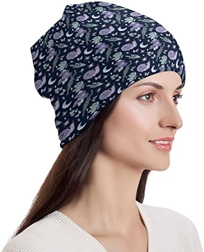 Chapéus de gorro da lua de corneto de cogumelo para homens mulheres adolescentes tampa de caveira de borda de borda Spring