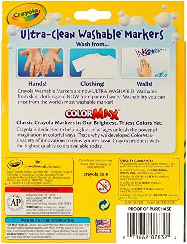 Crayola® Ultra-lima lavável marcadores de cores, linha larga, cores ousadas variadas, caixa de 8