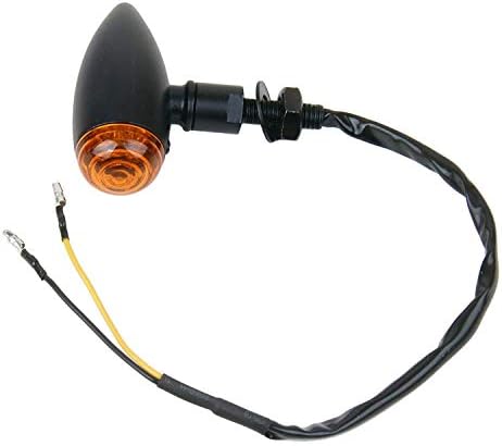 Motortogo Black Bullet Motorcycle LED Indicadores de sinal de virada pisca com lente âmbar compatível para 2004 Kawasaki