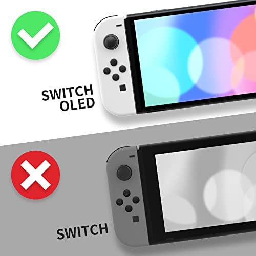 Extremerar clear atômico roxo personalizado conjunto completo shell para nintendo switch OLED, placa traseira do console de substituição DIY, NS Joycon Handheld Habitação do controlador com botões coloridos para Nintendo Switch OLED