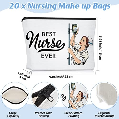 Sabary 20 PCs Nurse da semana Presentes enfermeiros Bacs cosméticos Presentes de apreciação Melhor enfermeira Sacos