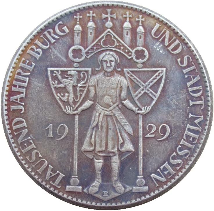 Comemorativo alemão 1929e ANO ANO ESTRANGEIRO REPRIAÇÃO DE PLATA COINA COMEMORATIVA