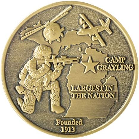 Exército dos Estados Unidos EUA Michigan Guarda Nacional Campo Campo de Cinza Usng Coin