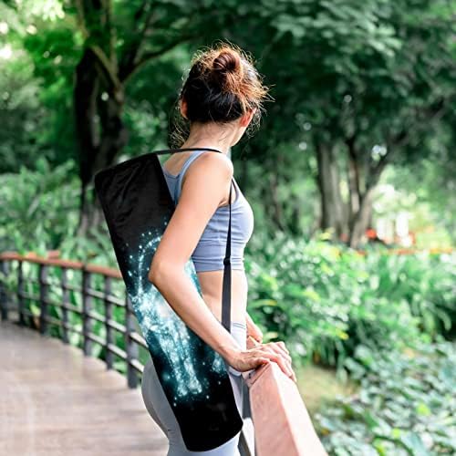 Starlight Cat Yoga Mat Bags Full-Zip Yoga Carry Bag for Mulher Men, Exercício portador de tapete de ioga com cinta ajustável