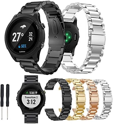 Relógio de aço inoxidável Dfamin Substituição Banda de cinta para Garmin Forerunner 935 GPS Watch