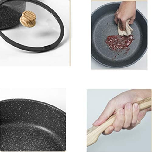 Panela, wok de pedra maifan, panelas de pedra, vapor de camada dupla, frigideira sem revestimento de aço inoxidável não bastão wok/fibra