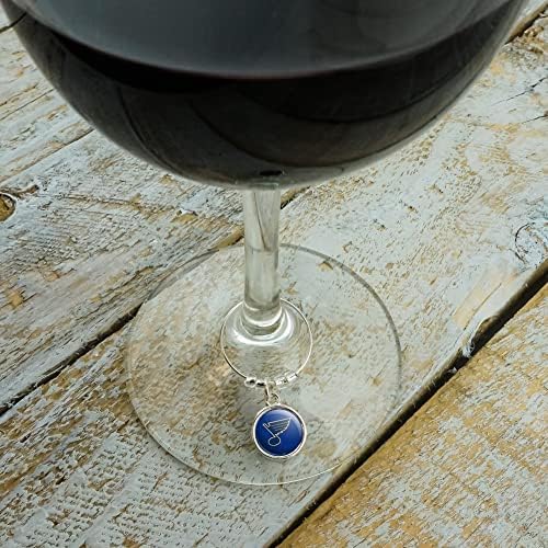 St. Louis Blues Logo Vine Glass Charm Drink Marker