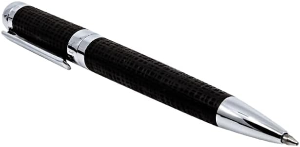 Caneta esferográfica preta radial, caneta executiva preta e prata - canetas de diário luxuosos com clipe para escrever, anotações
