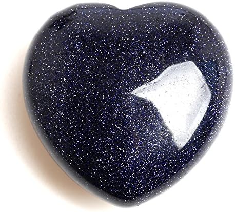 Hongjiantian Natural Blue Aventurine 40mm Quartz Cristal Centro Coração Figure Ornamento Pedra para Amante