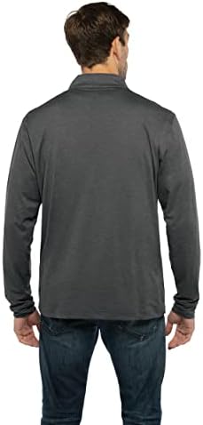 Vantage Apparel Men's Standard Collegiate Premium Lightweight Streichy Grey 1/4 Zip Pullover