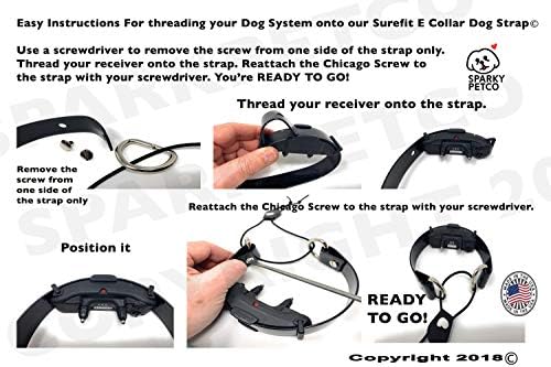 Sparky Pet Co 2 3/4 E Colar Easy Fit Surefit Substituição Collar de Treinamento Eletrônico, Bundle Black & Neon Orange-