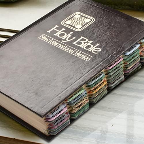 Guias do índice da Bíblia francesa CualFec La Sainte Bíblias Bíblias Novas e Antigo Testamento Tabs Design Floral Laminado Matte, Renúncias da Bíblia Supplies - 122 PCs