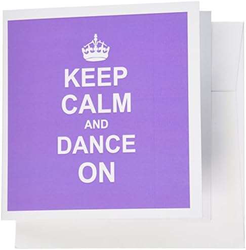 3drose mantenha a calma e dança - continue dançando - presentes para dançarinos divertidos humor engraçado humorístico - cartões de felicitações, 6 x 6 polegadas, conjunto de 6