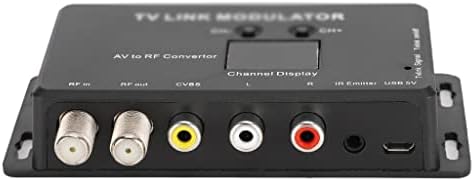 XXXDXDP UHF TV LINK MODULULADOR AV A RF CONVERTOR IR EXTENDER COM 21 CANAL DISPLAY PAL/NTSC Opcional plástico preto