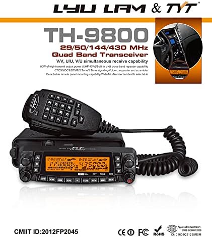 TYT TH-9800 Plus Quad Band Mobile Radio Cross Band AMATEUR HAM Transceptor com cabo